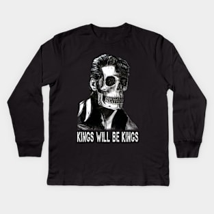 Kings will be Kings Halloween Skull Kids Long Sleeve T-Shirt